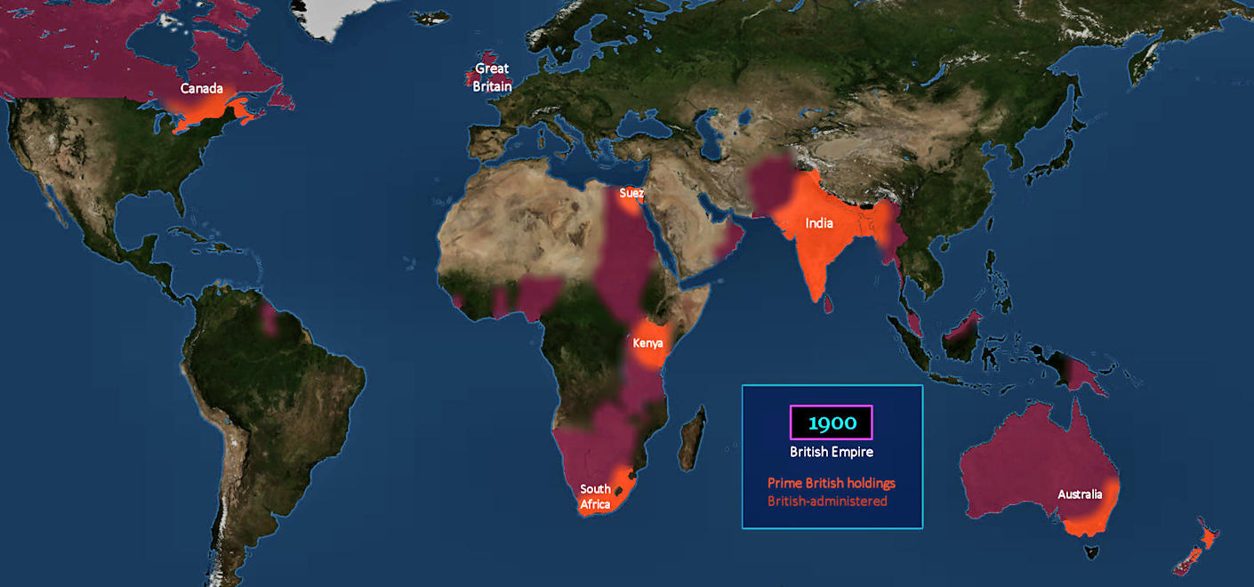 Peak of British Empire, 1900 map